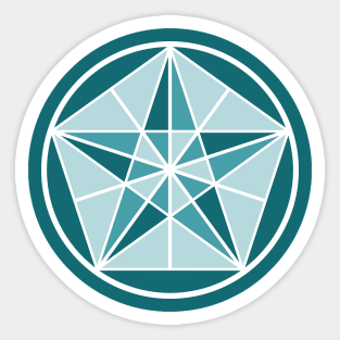 Teal Crystal Star Sticker